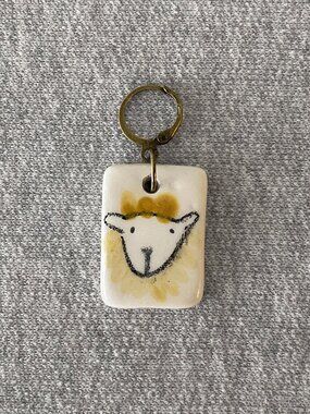 NWOT Handmade Porcelain Sheep Knitting Stitch Marker